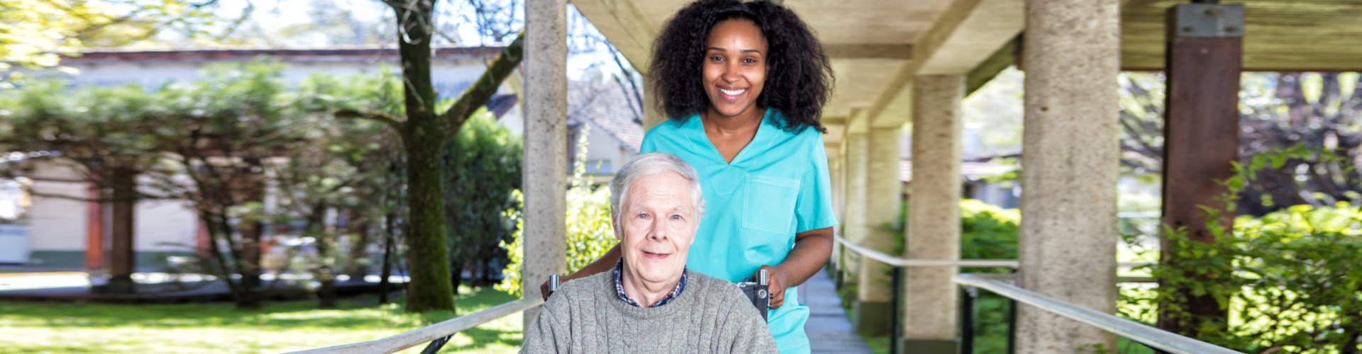 senior man with his caregiver